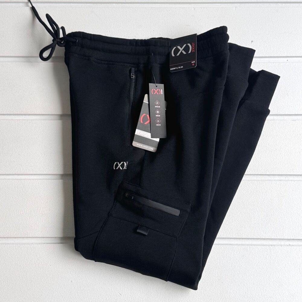2(X)IST Men's Performance Cuffed Jogger Pants In Black Size Small NWT